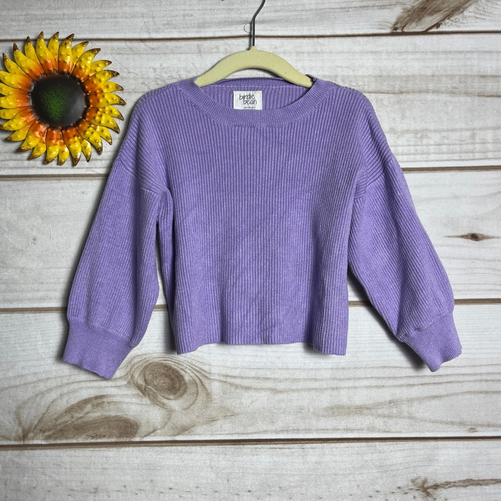 Birdie Bean Kids Purple Ribbed Knit Bamboo Bubble‎ Sweater 18-24m